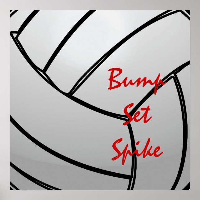 Affiches Bump Set Spike Volleyball Mantra (Devant)