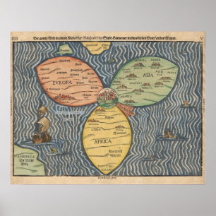 Affiches Bunting clover leaf map 1581