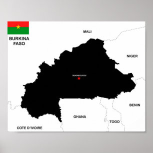 Affiches burkina faso pays carte politique