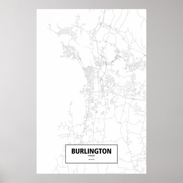 Affiches Burlington, Vermont (black on white) (Devant)