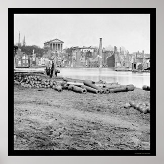 Affiches Burned District and Capitol à Richmond, VA 1865