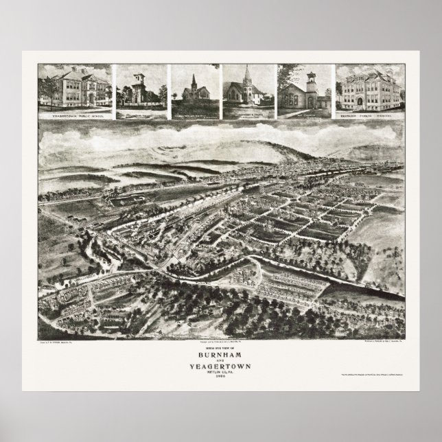 Affiches Burnham, PA Carte panoramique - 1906 (Devant)