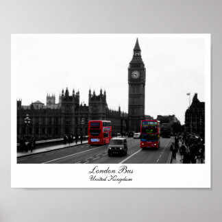 Affiches Bus de Londres, Big Ben et les Chambres du Parleme