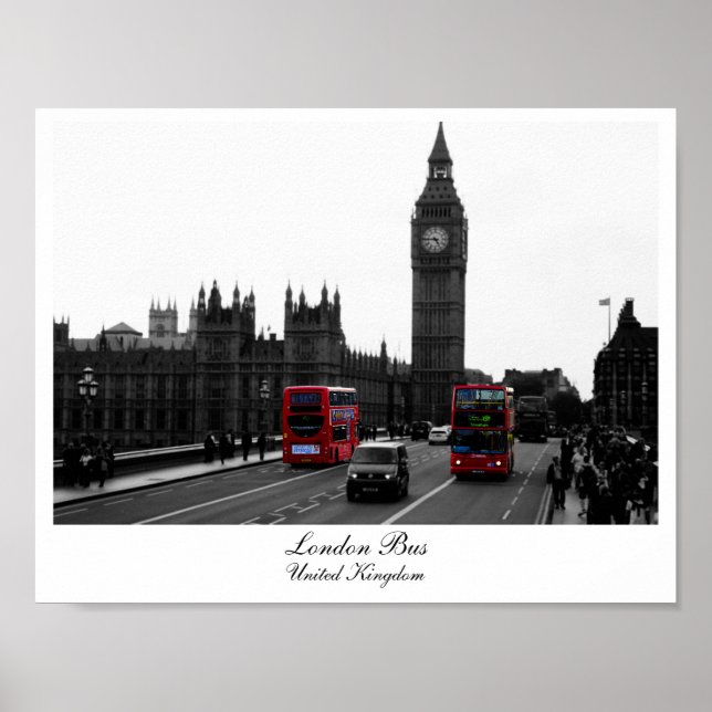 Affiches Bus de Londres, Big Ben et les Chambres du Parleme (Devant)
