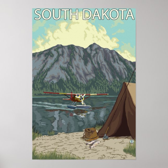 Affiches Bush Plane Fishing Dakota du Sud (Devant)