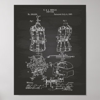 Affiches Bust Form 1893 Patent Art Chalkboard