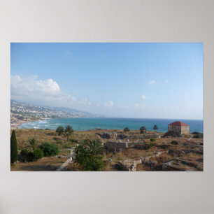 Affiches Byblos Lebanon, Vue sur l'océan