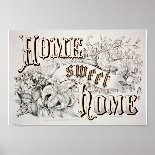 Affiches c1874 "Home Sweet Home" RePro Print (Devant)