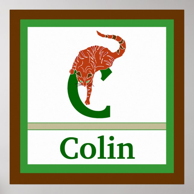 Affiches C est pour le chat et le nom du garçon Wall Art po (Devant)