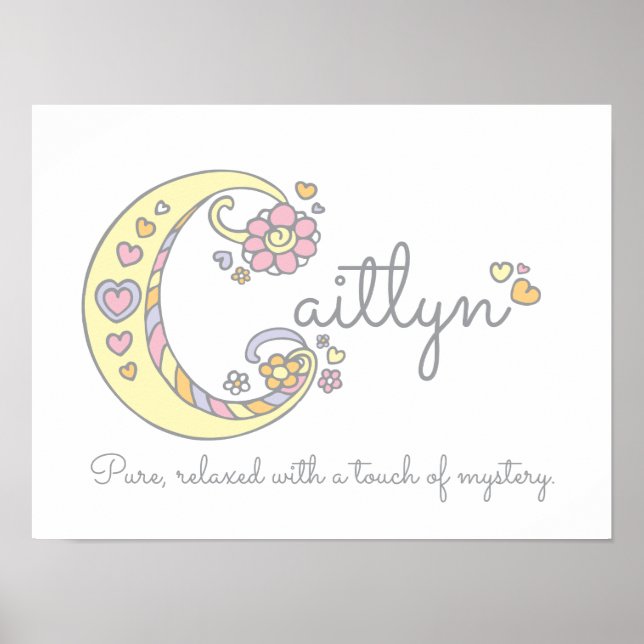 Affiches C monogramme art Caitlyn filles nom signifiant aff (Devant)