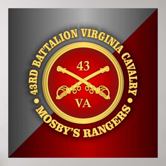 Affiches C.S. -43e Bataillon Virginia Cavalry (Mosby) (Devant)