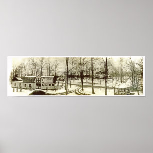 Affiches Ca. 1900 Highland Short Hills NJ Panorama