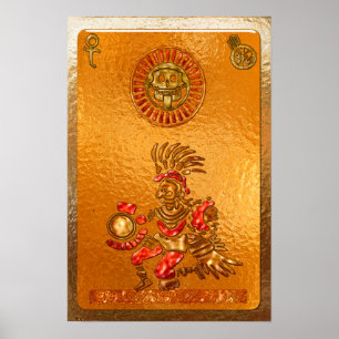 Affiches Ça arrive ! Motif amérindien AZTEC 3D