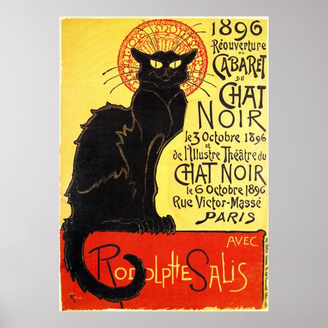 Affiches Cabaret du Chat Noir, Steinlen (Devant)