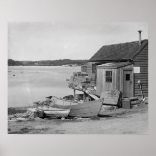 Affiches Cabine de pêcheur, 1900. Photo vintage