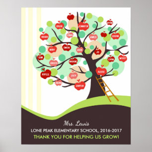 Affiches Cadeau d'arbre de pommier pour appréciation des en