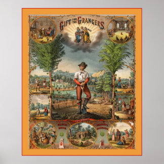 Affiches Cadeau pour les Grangers ~ 1873 ~ Art Vintage