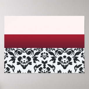 Affiches Cadeau rouge blanc de special de damassé