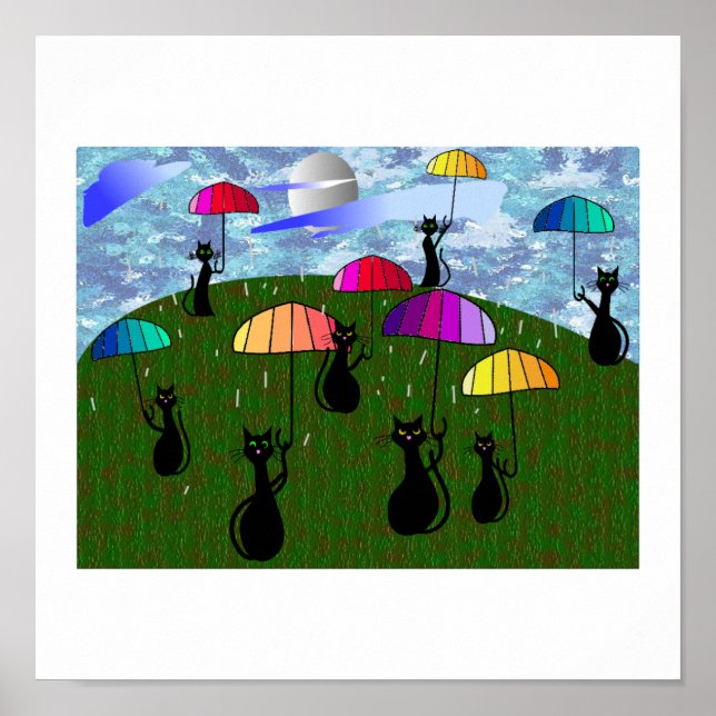 Affiches Cadeaux d'art Amoureux de les chats noirs (Devant)