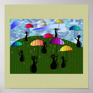 Affiches Cadeaux d'art Amoureux de les chats noirs