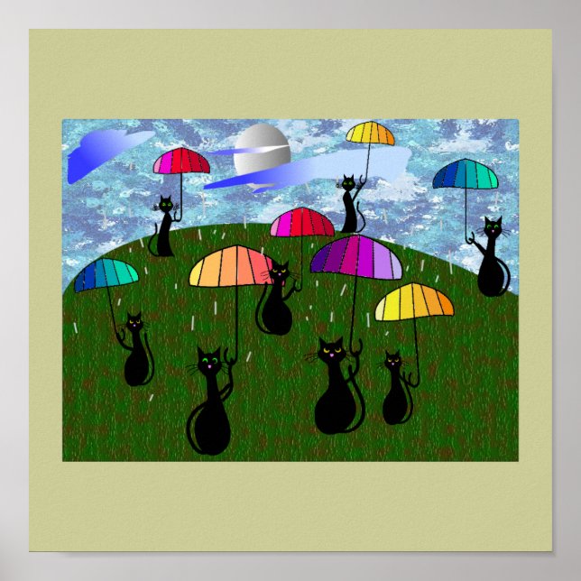 Affiches Cadeaux d'art Amoureux de les chats noirs (Devant)