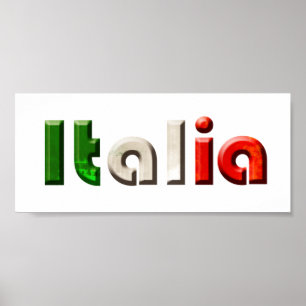 Affiches Cadeaux de logo Italia pour Italiens et Italiens a