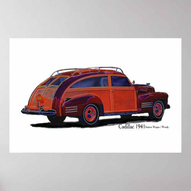 Affiches Cadillac 1941 Station Wagon / Woody (Devant)