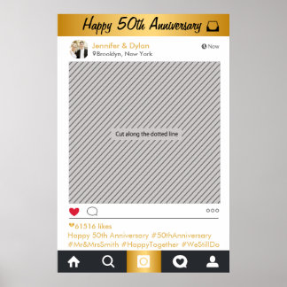 Affiches Cadre de fête sur les médias sociaux Prop de Photo