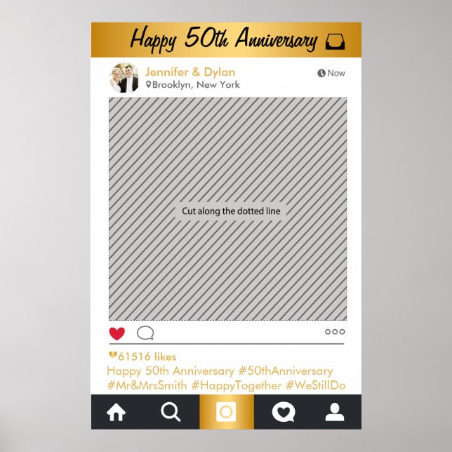 Affiches Cadre de fête sur les médias sociaux Prop de Photo (Devant)