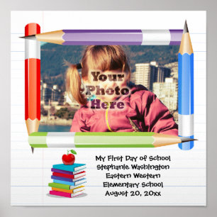 Affiches Cadre photo personnalisé de l'école pour enfants
