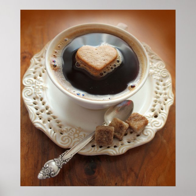 Affiches Café avec coeur (Devant)