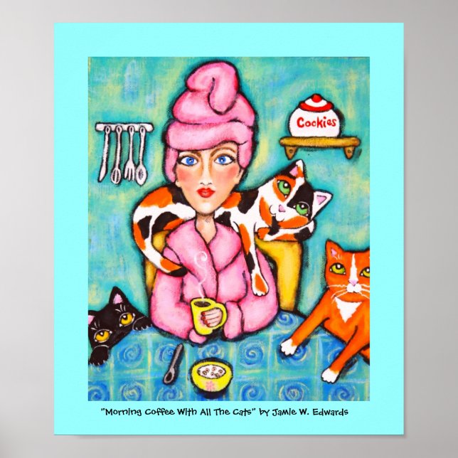Affiches Café Du Matin Avec Tous Les Chats (Devant)