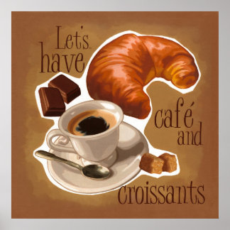 Affiches Café et croissants