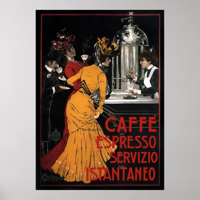 Affiches CAFÉ ITALIEN SERVI INSTANTANÉMENT c. 1900 (Devant)