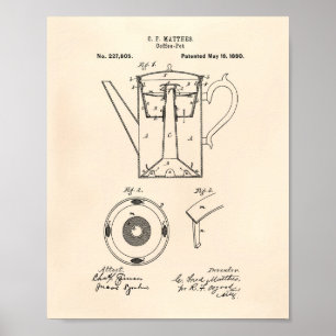 Affiches Café Pot 1880 Brevet Art Vieux Poivre