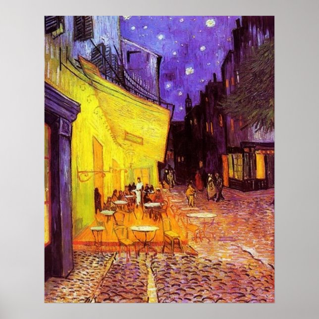 Affiches Café Terrasse à la nuit par Vincent van Gogh Poste (Devant)
