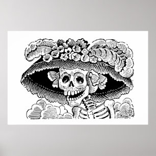Affiches Calavera Garbancera par José Guadalupe Posada