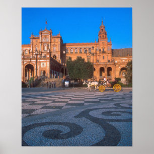 Affiches Calèche dans la Plaza de Espana à