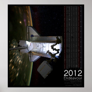 Affiches Calendrier 2012 de la navette spatiale Endeavour