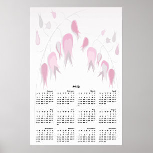 Affiches Calendrier 2013 Fleurs de Tulipe Rose Délicat