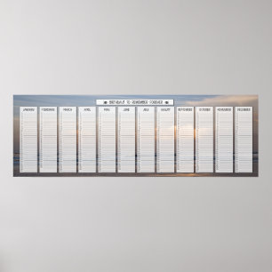 Affiches Calendrier d'anniversaire Lever de soleil sur la p