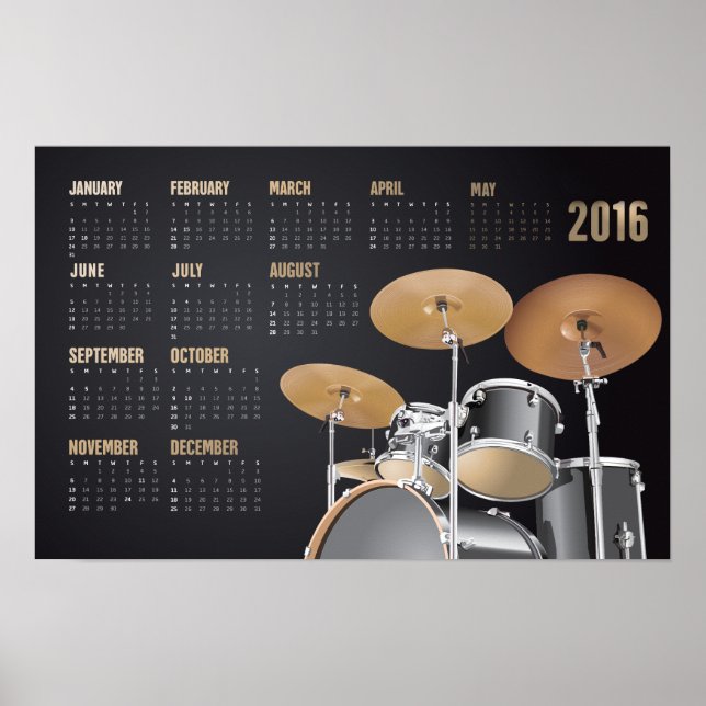 Affiches Calendrier de batterie 2016 (Devant)