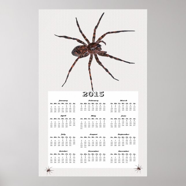 Affiches Calendrier des araignées de loup 2015 (Devant)