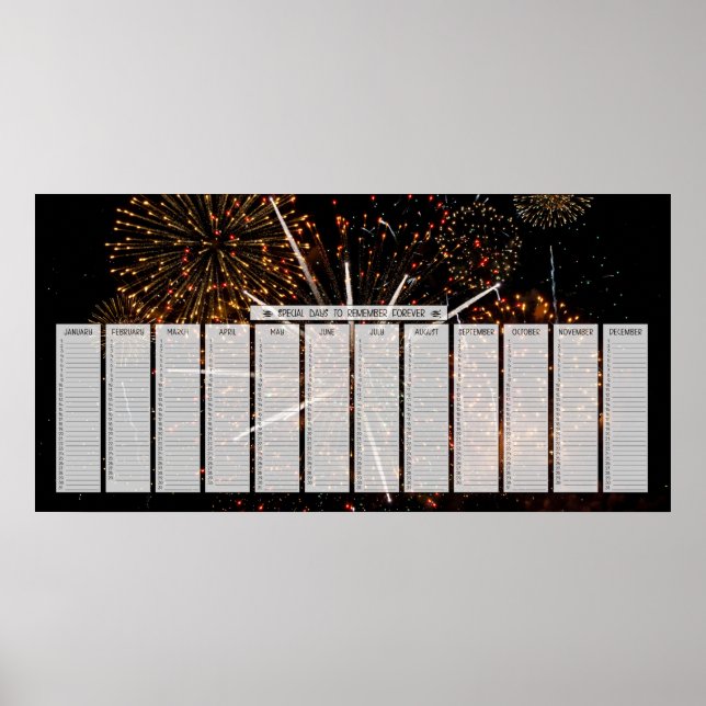 Affiches Calendrier des Jours Spéciaux à Se Rappeler avec F (Devant)