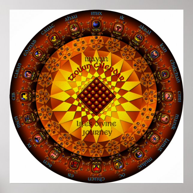 Affiches Calendrier Mayan Tzolkin (Devant)