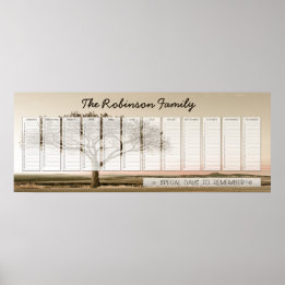 Affiches Calendrier Perpétuel de Famille High Country Perso