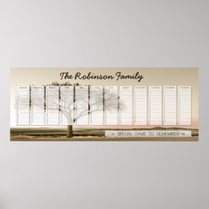 Affiches Calendrier Perpétuel de Famille High Country Perso