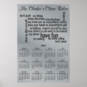 Affiches Calendrier scolaire 2013-2014 Règles de classe