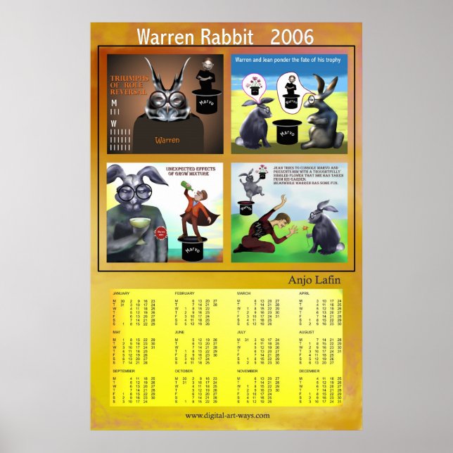 Affiches Calendrier Warren Rabbit 2006 par Anjo Lafin (Devant)