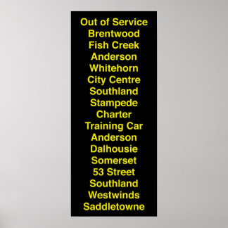 Affiches Calgary CTrain Rollsign